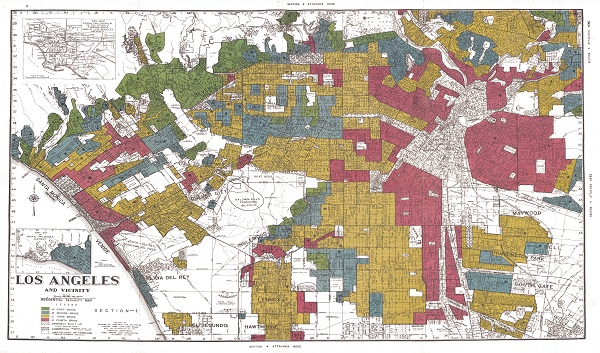 A redlining map of Los Angeles from the digital project Mapping Inequality.